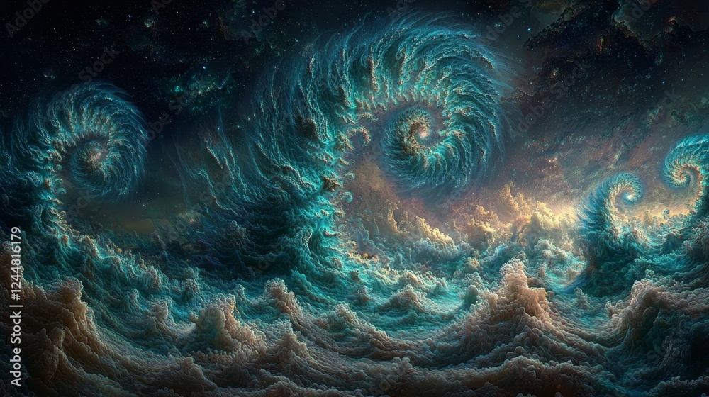 Poster colorful visualization of cognitive and neural networks in abstract form