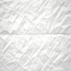 Fototapeta premium White crumpled paper texture creates a textured, abstract background with wrinkles and folds prominently displayed.