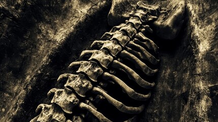 Digital Art Portraying Vertebral Structures and Marine Themes in Detail