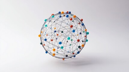 Obraz premium Global communication network concept with interconnected business nodes and human resources collaboration across worldwide platforms.