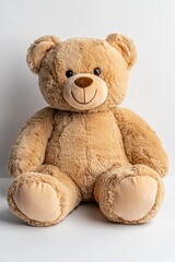 Obraz premium A plush teddy bear with a friendly smile, perfect for comfort and companionship.