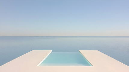 Obraz premium Minimalist infinity pool overlooking calm ocean