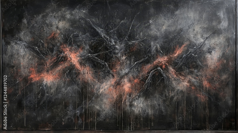 Poster dynamic abstract background representing microbial interactions in art