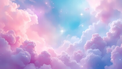 Fototapeta premium Pastel Pink and Blue Dreamy Cloudscape Sky Background