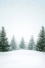 Obraz premium Snowy Winter Landscape with Evergreen Trees