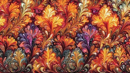 Vibrant Abstract Liquid Crystal Display with Colorful Floral Patterns