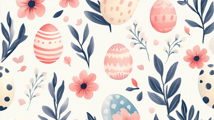 Beautiful floral Easter egg pattern elegant intricate pastel decorative design artistic festive holiday decor