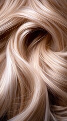 Close-up of flowing, wavy blonde hair showcasing texture and movement.
