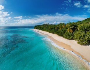 Obraz premium 透き通るターコイズブルーの海と白い砂浜