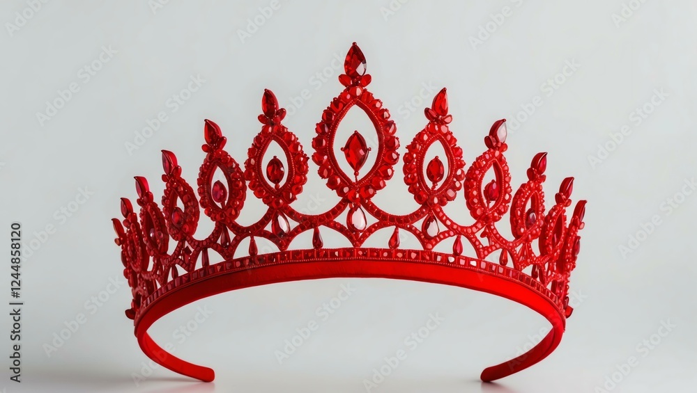 Wall mural aesthetic red themed tiara isolated on plain white background