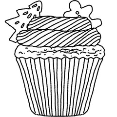 Cute Christmas food bakery hand drawn illustration 