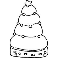 Cute Christmas food bakery hand drawn illustration 