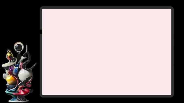 abstrack black fish text space animation background for opening video