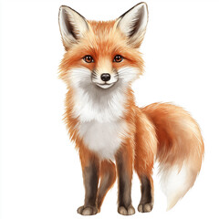 red fox isolated on white