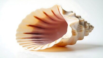 Detailed seashell closeup - echoing ocean depths, organic form - perfect for nature, travel, or ocean-themed media