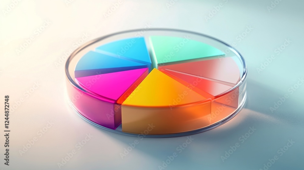 Fototapete a clear, colorful pie chart illustrating the distribution of a company's operating costs, with each 