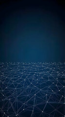 Obraz premium Abstract Background with Interconnected Network on Dark Blue Beautifully