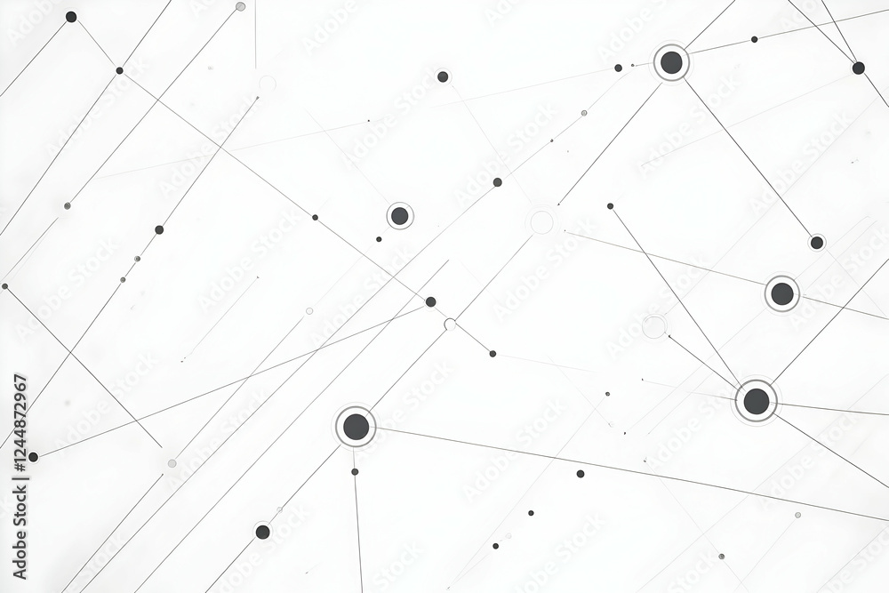 Poster abstract background with interconnected dots and lines creates a futuristic network design