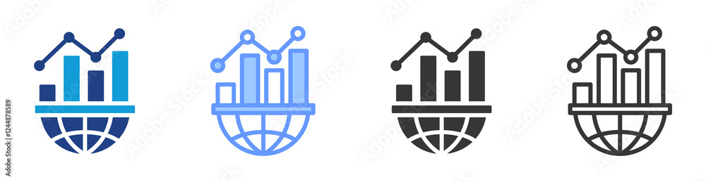 Aufkleber Big data analytics icon set multiple style collection