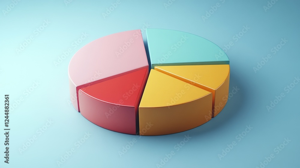Poster a corporate-style pie chart showing a financial breakdown of company profits, with sections for expe