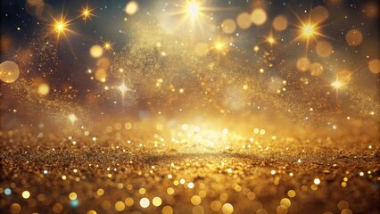 Obraz premium Golden Glitter Background with Sparkling Lights and Shimmering Dust