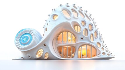 Fototapeta premium Fantasy Houses with Unique Designs Isolated In White Background
