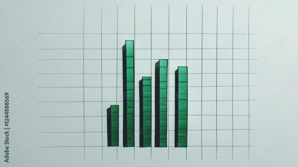 Aufkleber a financial bar chart showing comparison of investment returns, with green bars rising sharply to sy