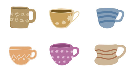 Aesthetic stylized coffee cup illustration art