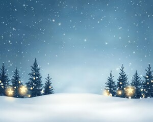 Obraz premium Winter Wonderland with Snow and Pine Trees