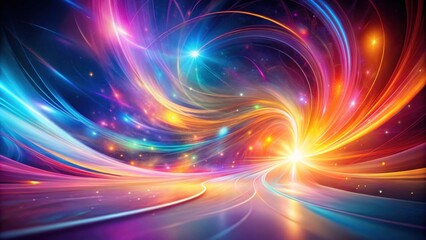 Obraz premium Abstract Swirling Nebula with Vibrant Light Trails and Glowing Stars