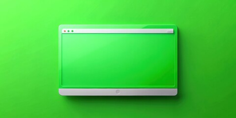 A vibrant green desktop computer screen with a minimalist design, perfect for showcasing your digital content