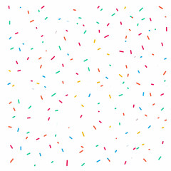 Colorful Sprinkles Scattered Across a White Background for a Festive Design