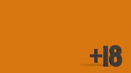 The 18 Plus for adults only concept 3d Rendering.