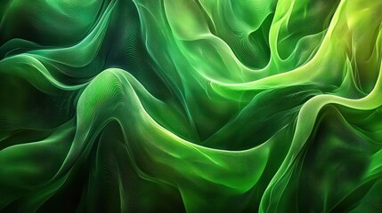 Obraz premium Lush abstract wallpaper with swirling organic green lines for a modern background design.