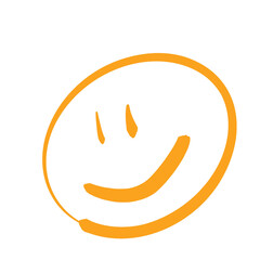 手書き風オレンジ色のスマイルイラスト | Hand-drawn Orange Smile Illustration