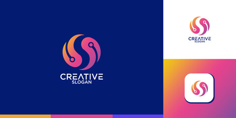 abstract s letter monogram logo vector design collection	