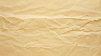 Crumpled Beige Paper Texture Forms an Abstract Background with Wrinkles and Creases