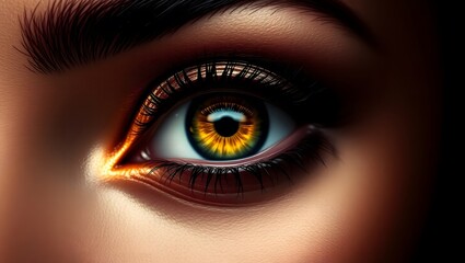 A close-up of a girl’s bright eye, full of wonder and light