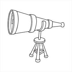Telescope icon vector art illustration.