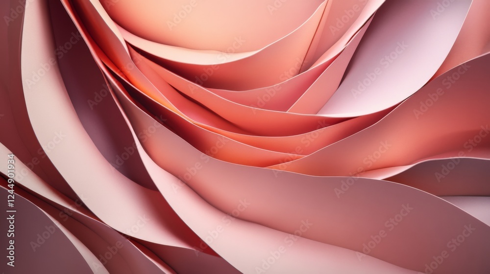 Poster gradient-filled polygons with smooth lines and subtle shadows, arranged to create a modern, abstract