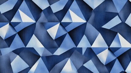 Fototapeta premium Hexagonal geometric patterns in cool blue tones, layered with shadows and textures for a modern, tech-inspired graphic background