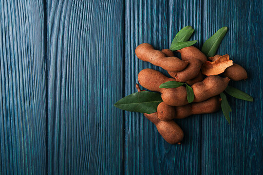 Tamarind fruit, concept of delicious food, fresh tamarind