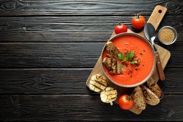 Tomato soup, concept of healthy food, healthy nutrition