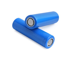 Two AA cell batteries isolated on white