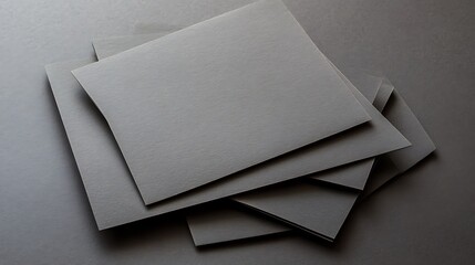 Gray paper stack, studio shot, mockup