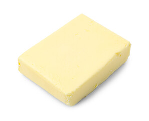 Block of tasty butter isolated on white