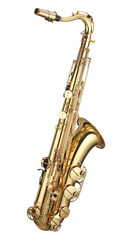Naklejka premium Jazz. One beautiful saxophone isolated on white