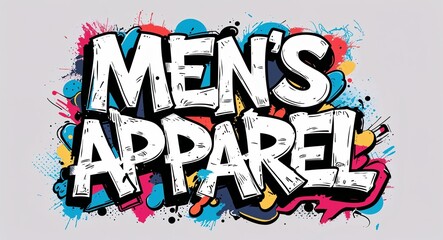 Obraz premium mens apparel graffiti lettering illustration design on plain white background