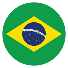 Brazil flag. Brazil circle flag logo icon computer vector illustration design