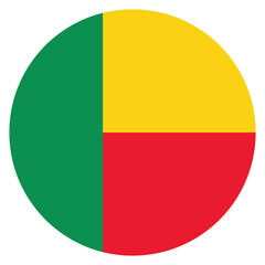 Fototapeta premium Benin flag. Benin circle flag logo icon computer vector illustration design